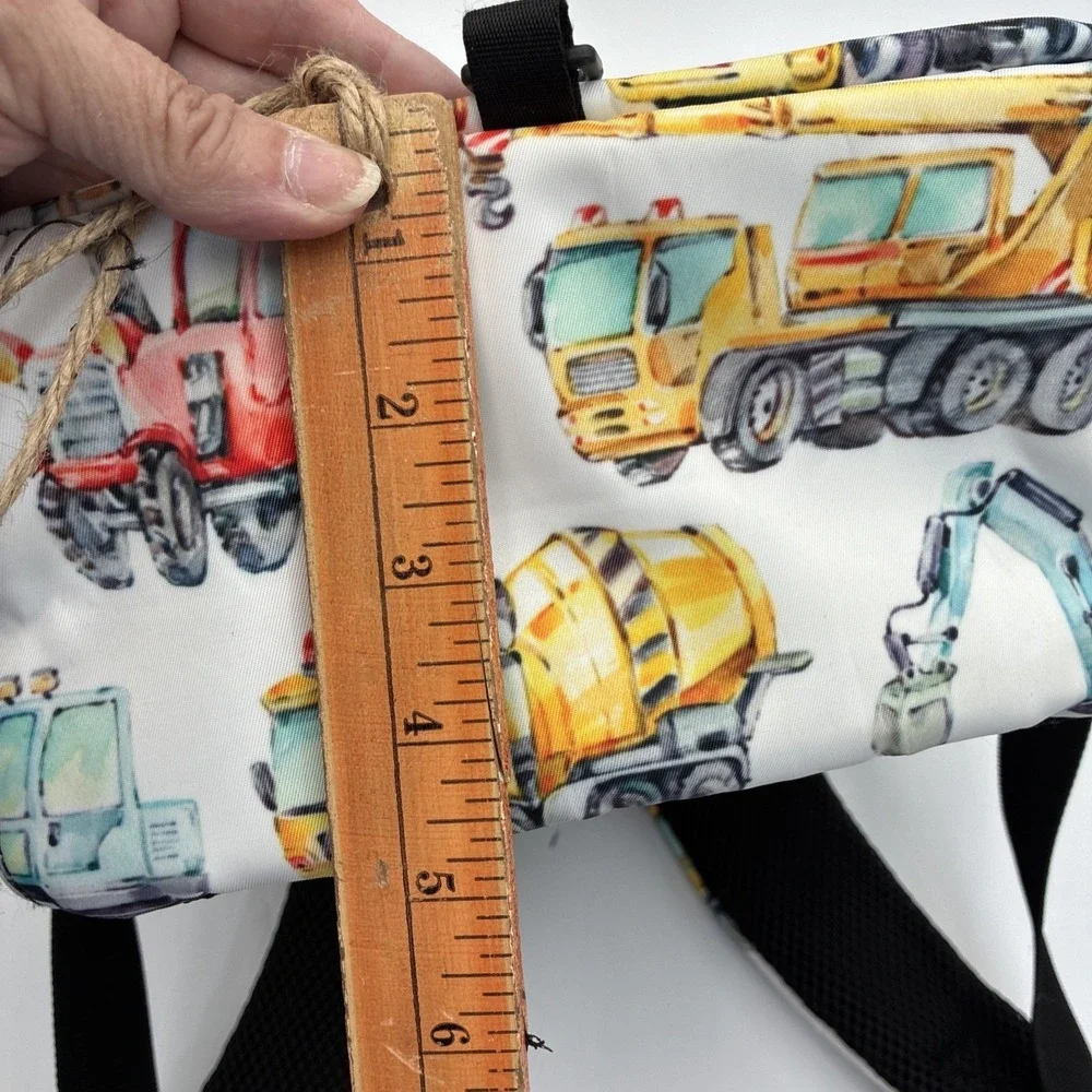Kids Construction Vehicle Backpack Watercolor Trucks Preschool Bag Reflective
